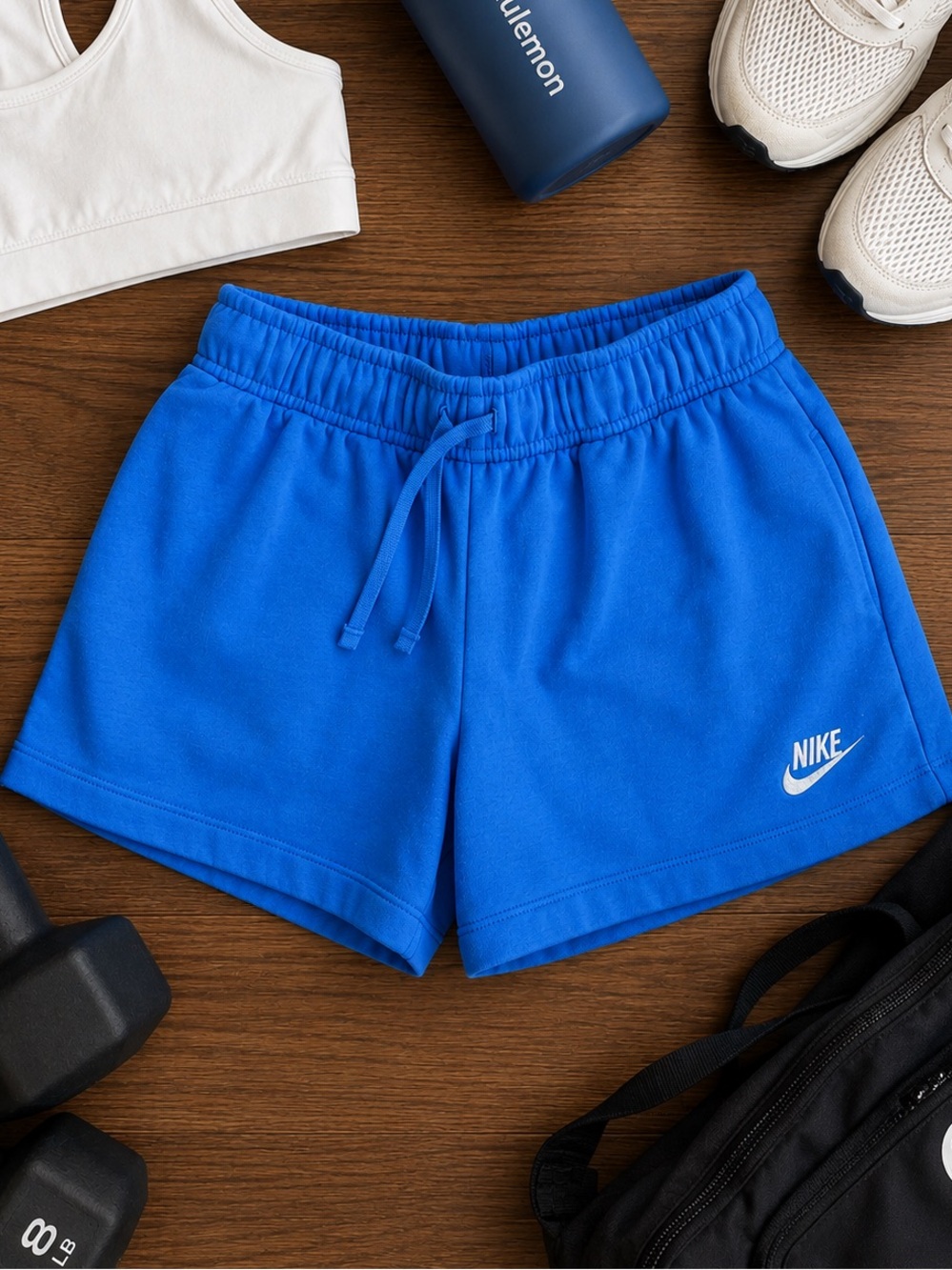 Nike Bright Blue Women's Athletic Shorts with Drawstring